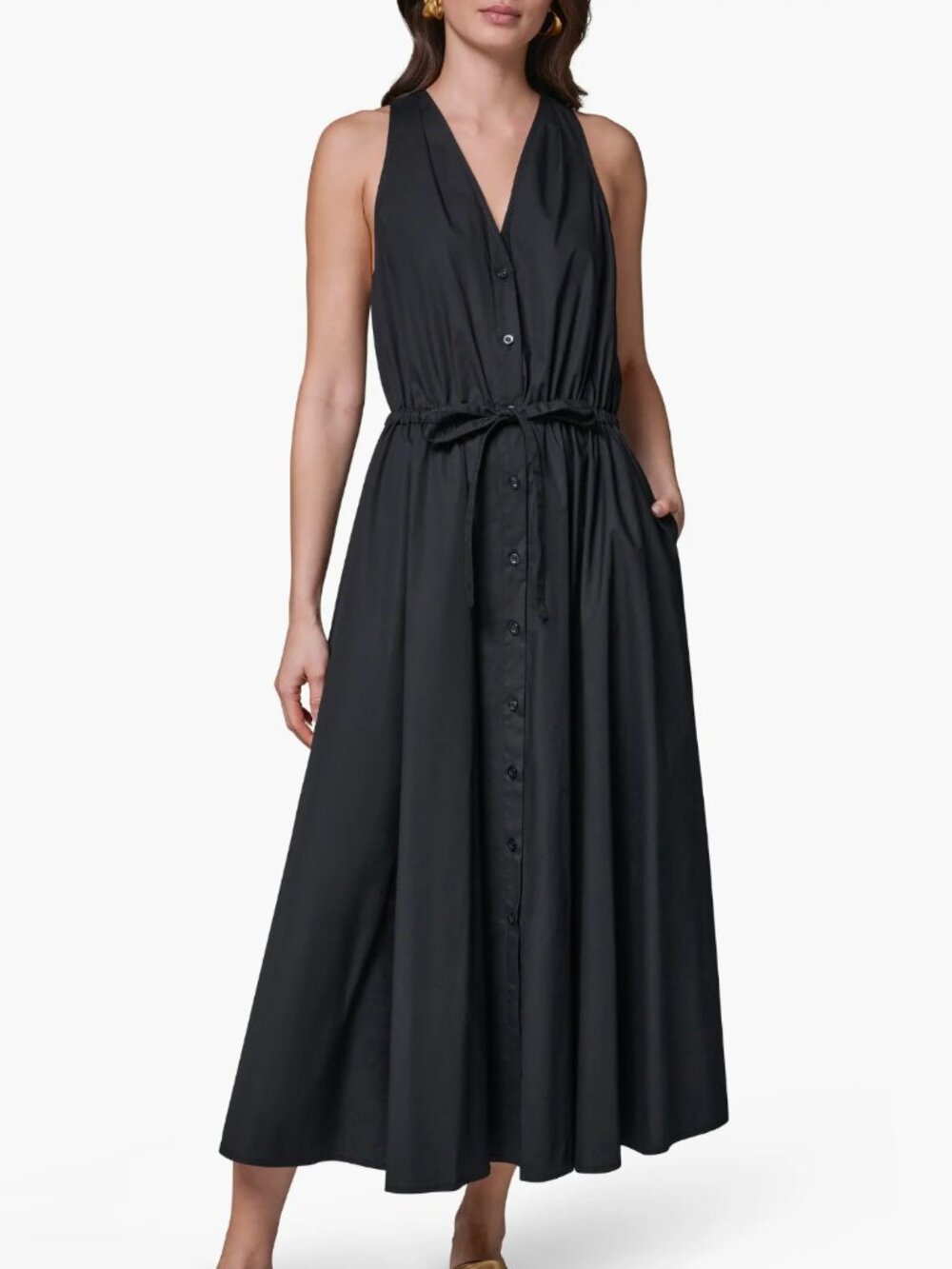 Donna Karan NY Stretch Poplin Maxi Dress SMALL